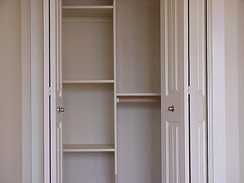 STORAGE... all closets with built-in shelves...
