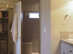 Easy access to shower handle located right at the doorway