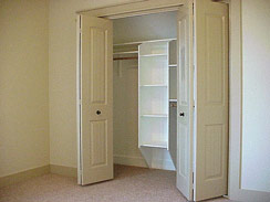 All closets have fabulous organizers built-in...