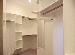 Not a closet this large before! Complete with mirror, hang space galore, shelf organizers...