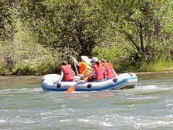 Boise River floaters at the botton of the hill...