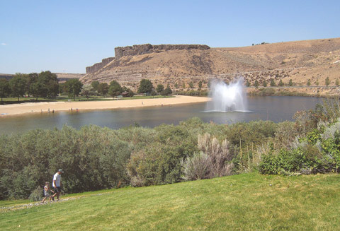 Sandy Point Park offers a dramatic water feature and spectacular mountain surroundings...