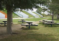 Picnic tables at the school...